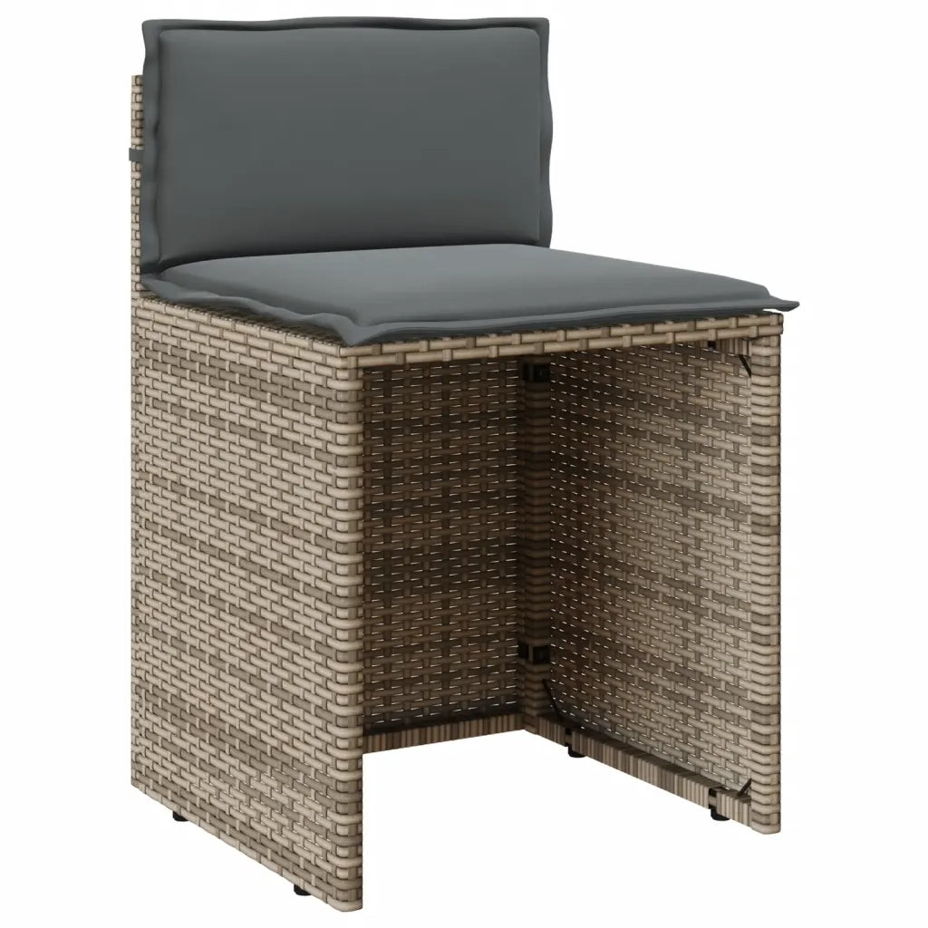 Set da Bistr¨° 3 pz | Set Salotto da Giardino con Cuscini Grigio in Polyrattan