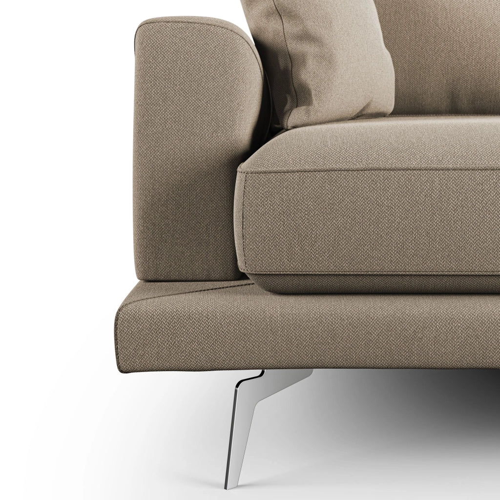 Dorian Divano moderno in tessuto morbido antimacchia T05 218 cm beige