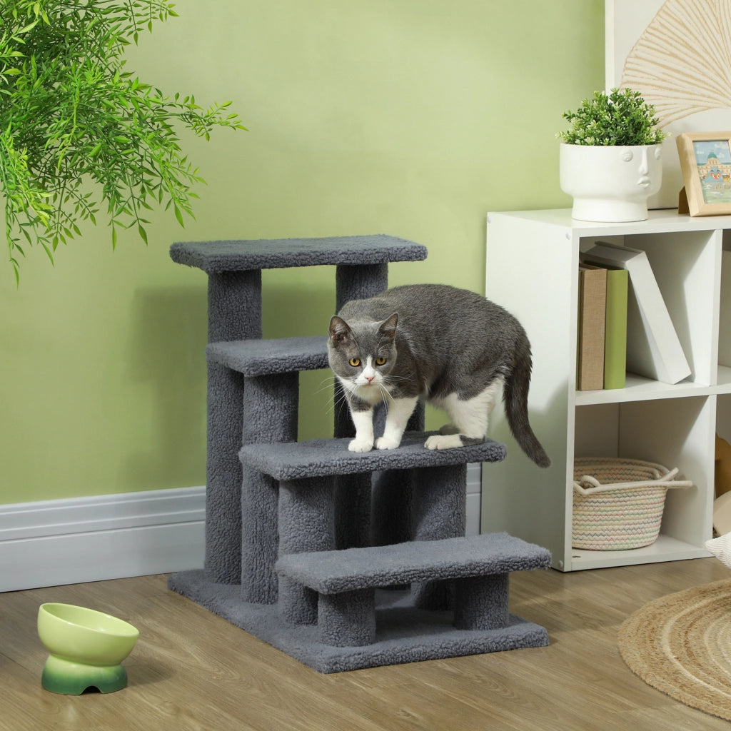 Scala per animali domestici con 4 gradini ¨C Minimal ¨C 61x41x60 cm grigio
