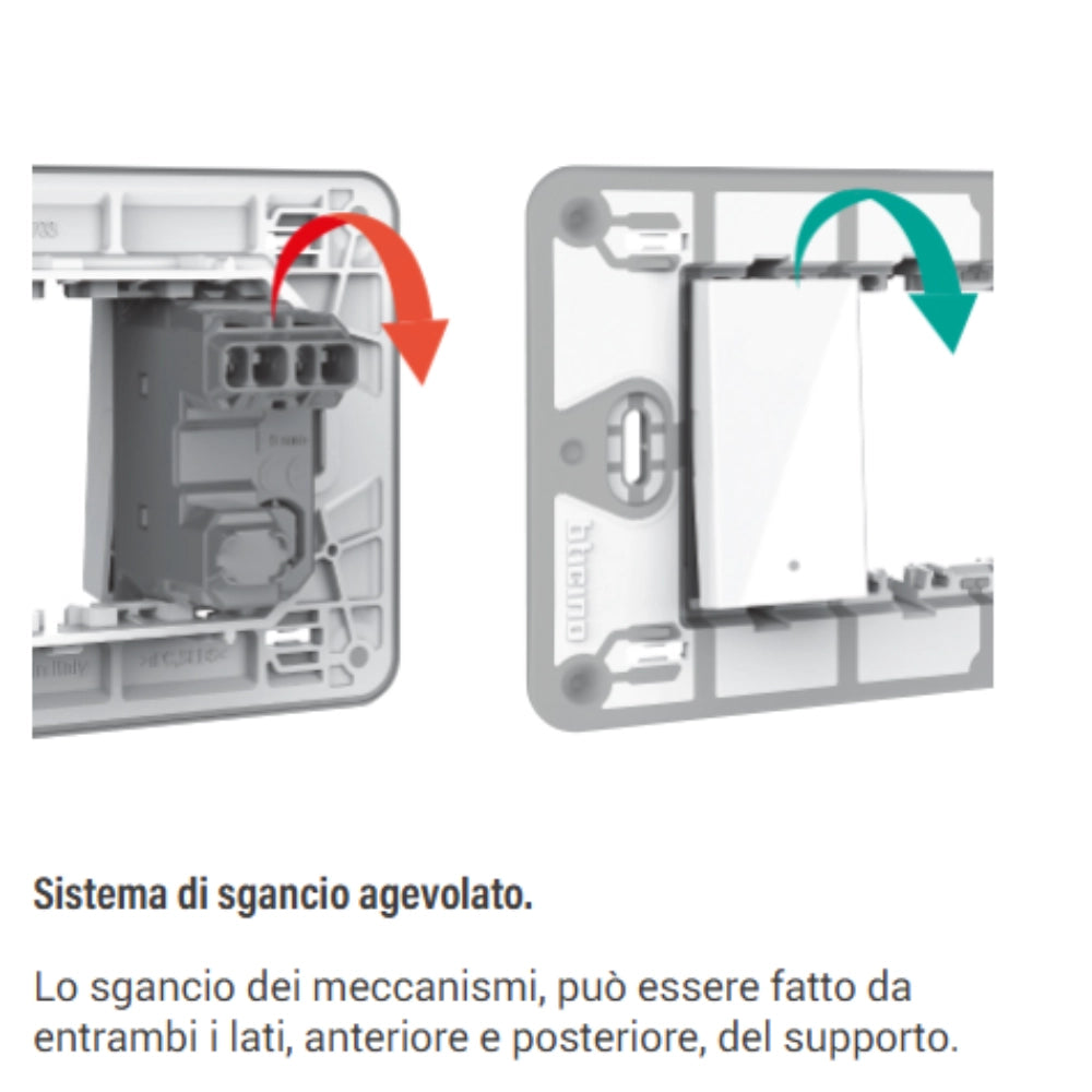 Bticino matixgo supporto per placche diverse modulazioni fissaggio con viti *** numero posti 3 moduli, confezione 1
