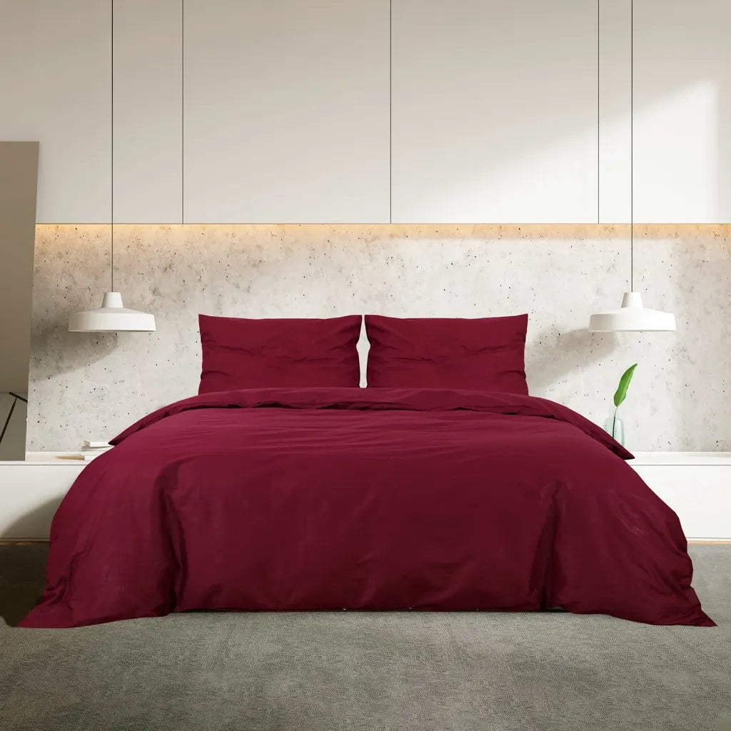 Set Copripiumino Bordeaux 135x200 cm in Microfibra Leggera 136038