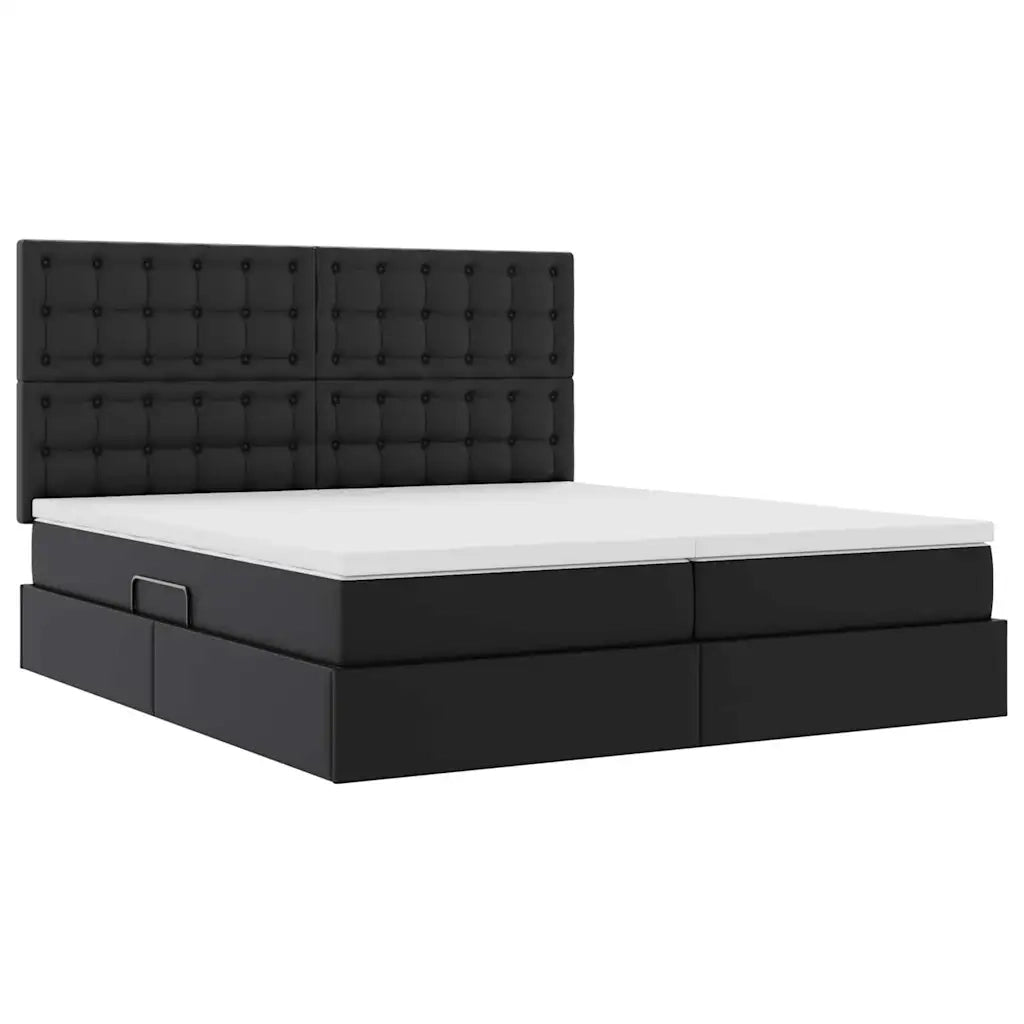 Letto con contenitore e materasso Nero 180 x 200 cm 3372177