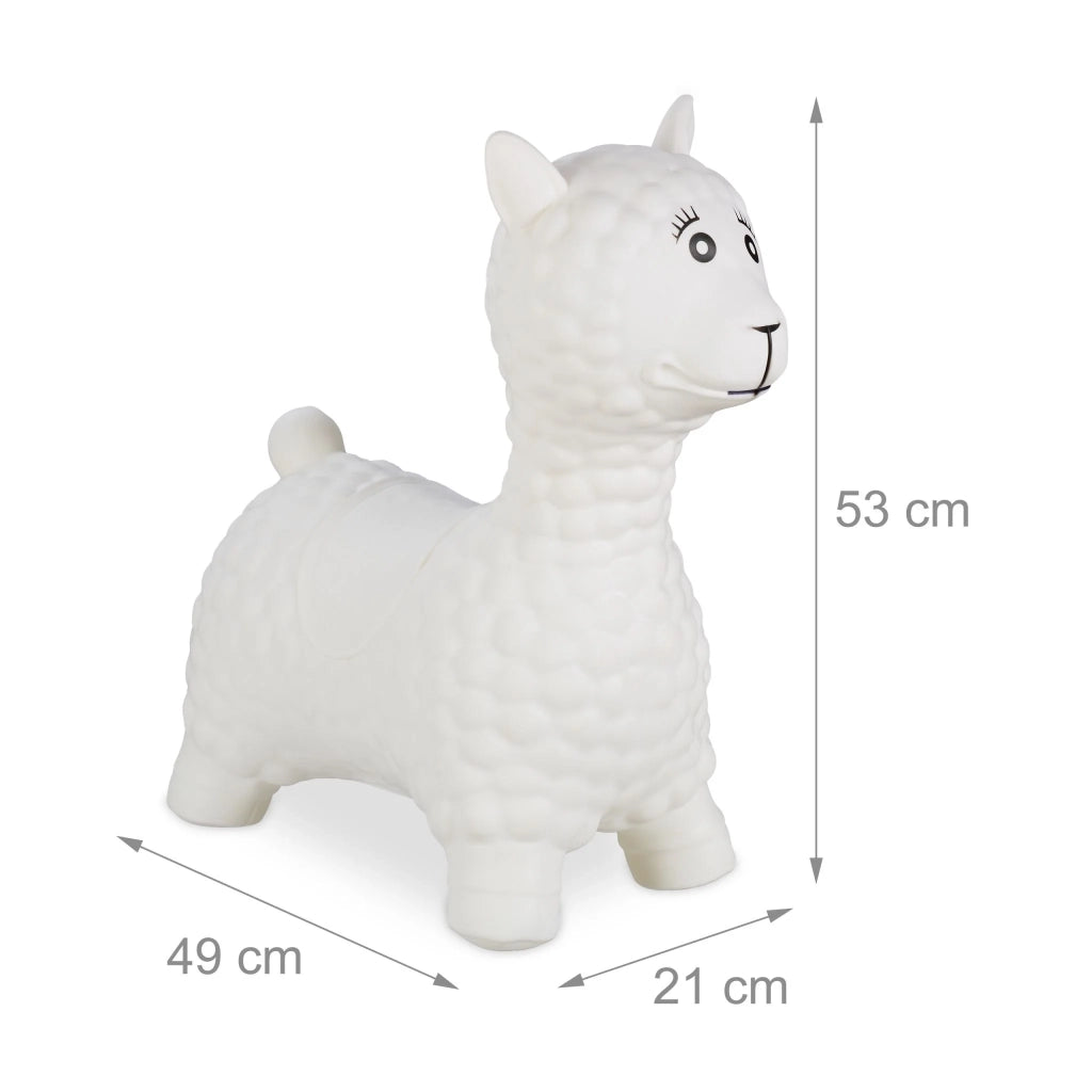 Lama saltarello per bambini, da interno e esterno, 65 x 25 x 40 cm, favorisce l'equilibrio, amici giocosi in PVC, crema, 13_0012451
