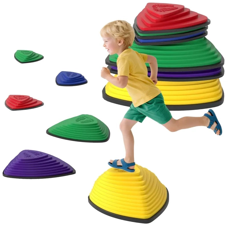 Set 6 Sgabelli Impilabili, Design Antiscivolo, per Interni ed Esterni, Multicolore