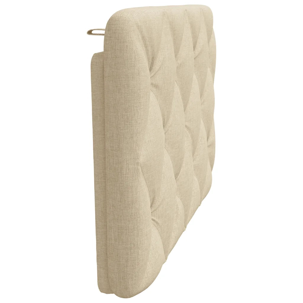 Coussin de tête de lit crème 80 cm tissu