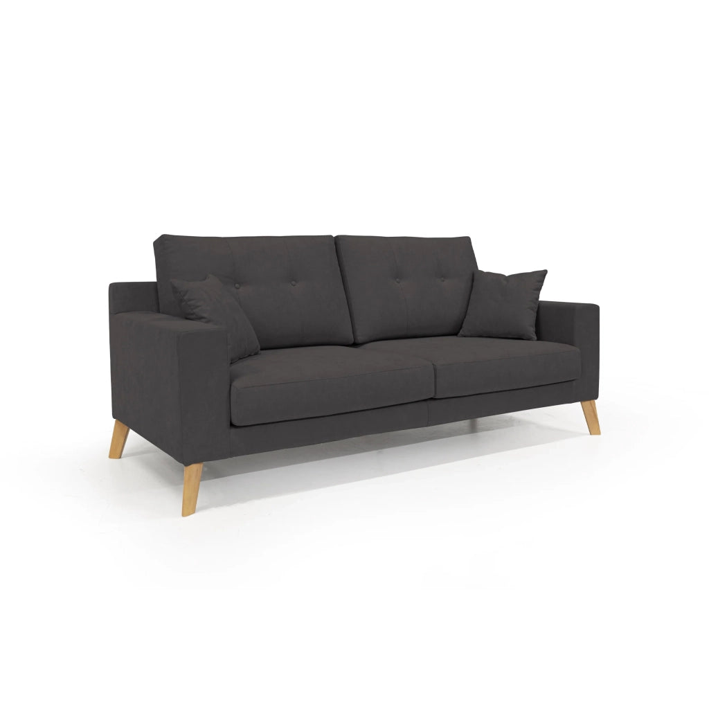 Danish Divano moderno in tessuto morbido impermeabile T02 146 cm nero