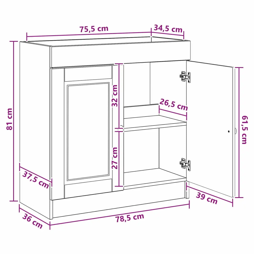 Mobiletto da Bagno | Armadio da bagno sotto il lavello Bianco Lucido