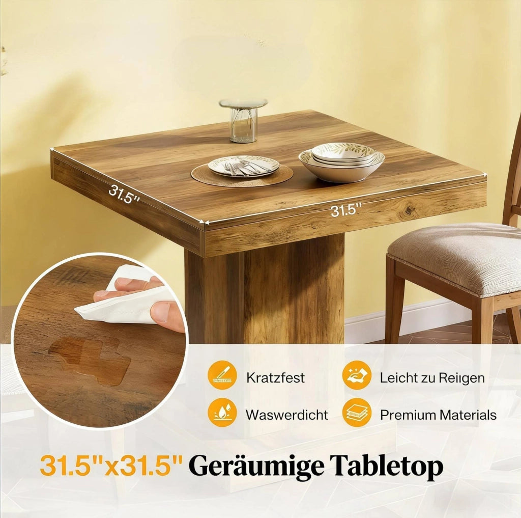 TAVOLO Quadrato 80x80x75 cm in MDF Marrone