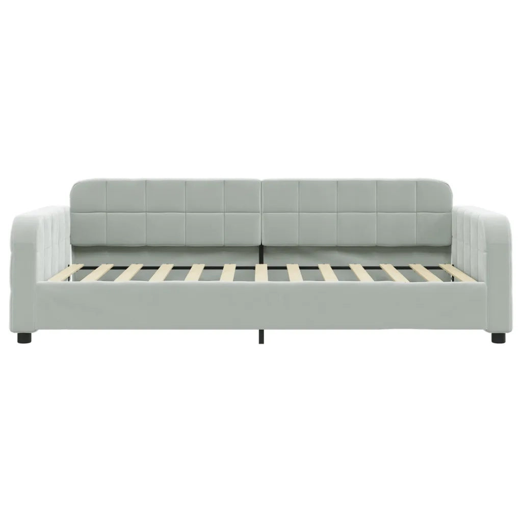 Divano Letto con Letto Estraibile Grigio Chiaro 90x200 Velluto 3196929