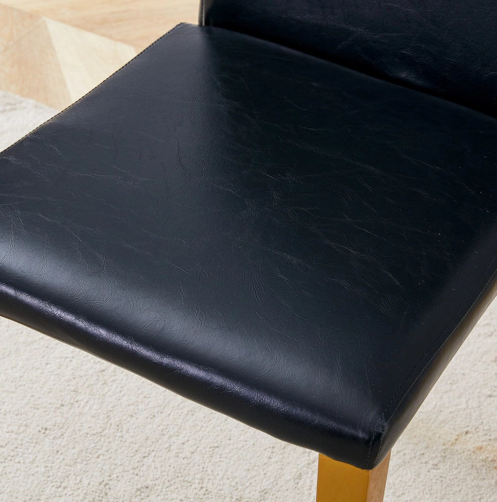 SEDIA DA PRANZO Set da 4 pezzi 90 cm Nero/Oro in PU e metallo
