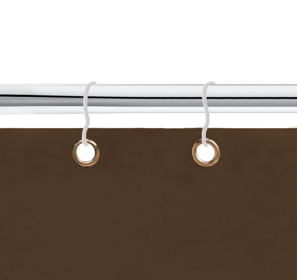 Tenda da sole tessuto resistente per balcone con anelli lavabile a caduta - Marrone - 140x350 cm
