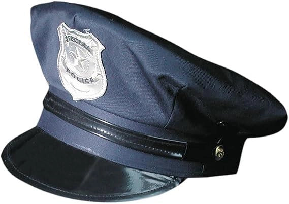 CAPPELLO FINTO DA POLIZIOTTO E POLIZIOTTA COLORE BLU IN TESSUTO PER FESTE