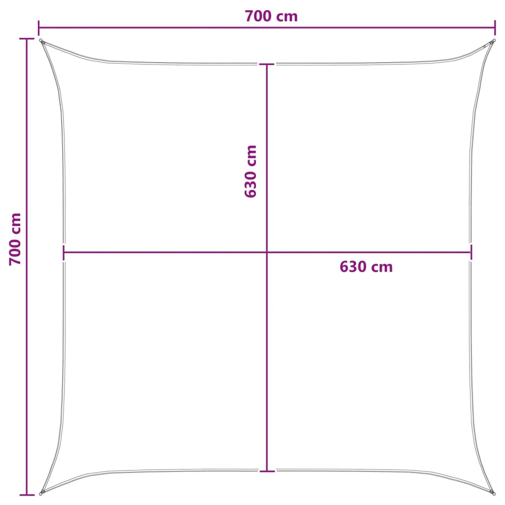 Telo Ombra Antracite e Bianco 7 x 7 m HDPE 42032756