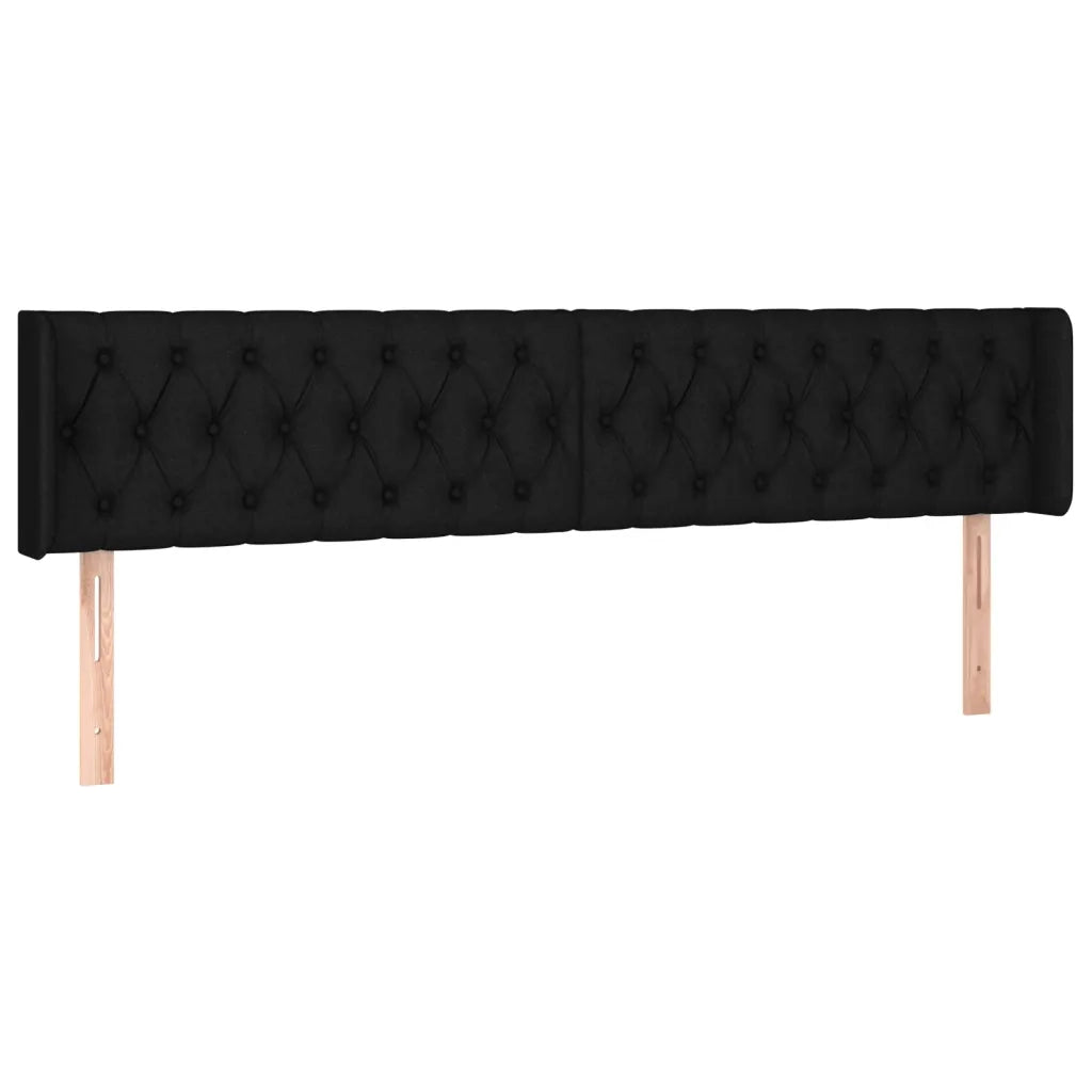 Testiera a LED-Testata con LED Nera 203x16x78/88 cm in Tessuto 758529