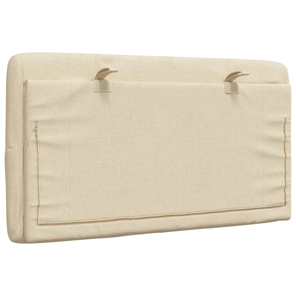 Coussin de tête de lit crème 80 cm tissu