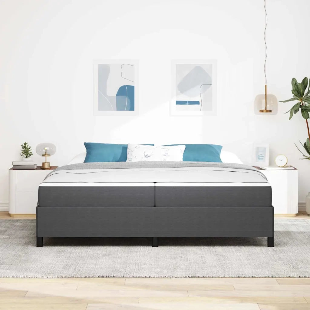 Struttura del letto Grigio scuro 200 x 200 cm Tessuto