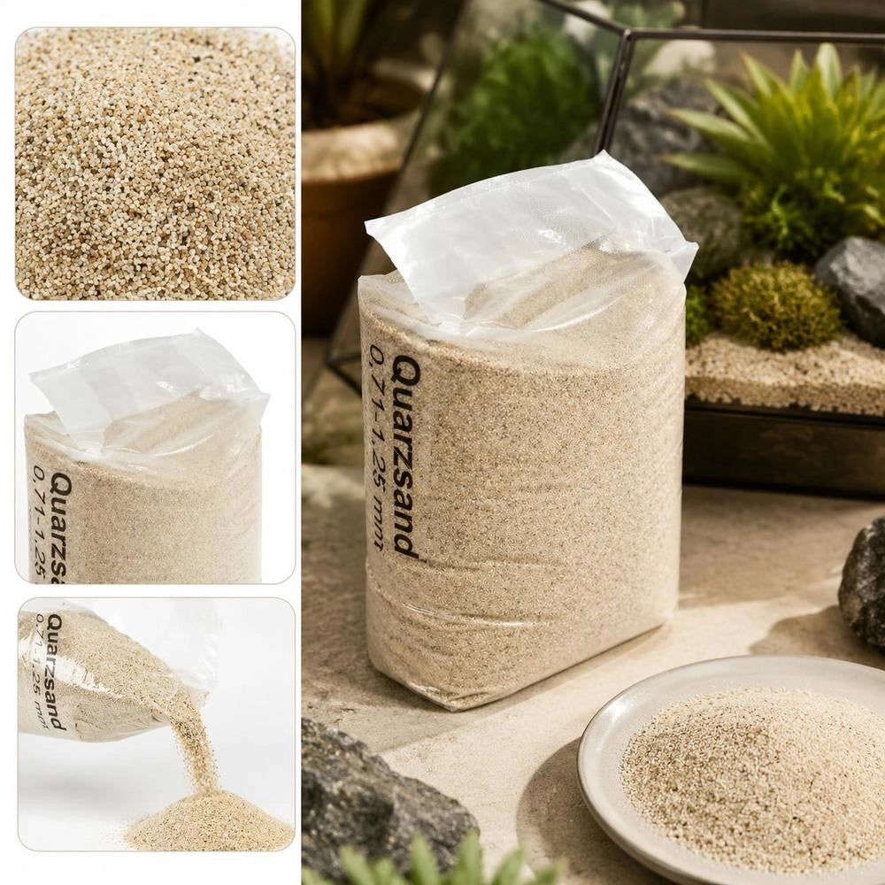 High Purity Quartz Sand Filter Media, 0.71-1.25 Mm Natural Silica Sand For Swimming Pool Water Filtration System And Landscape Gardening, 25 Kg Bag