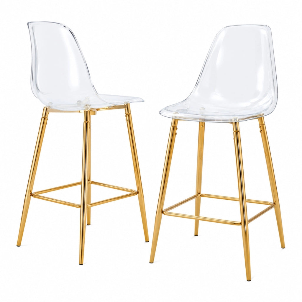Set di 2 sgabelli da bar 51x45x102 cm oro trasparente, senza tavolo