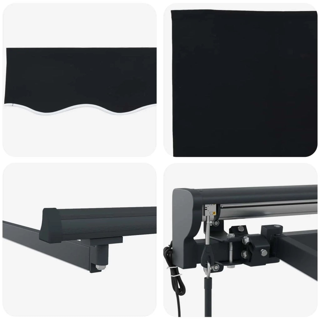 Tettuccio Elettrico Retrattile Nero e antracite 3,5 x 2,5 m 3421572