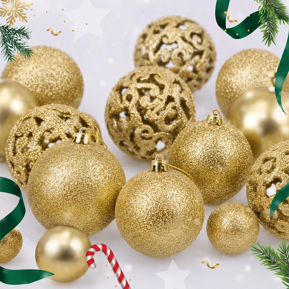 Confezione 100 x Palline Natale Colore ORO Diametro 3/4/6 cm Addobbi Natalizi