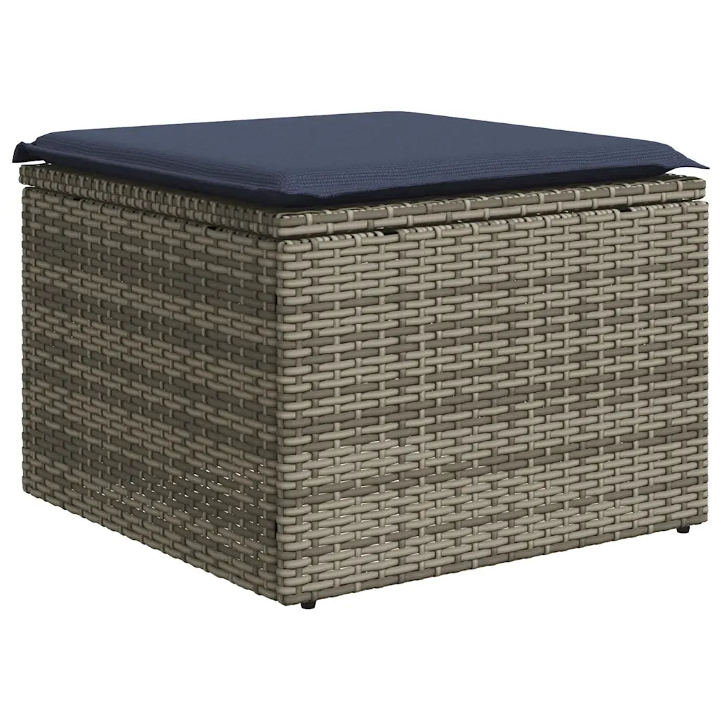 Set Divani da Giardino 10 pz con Cuscini Grigio in Polyrattan 3228098