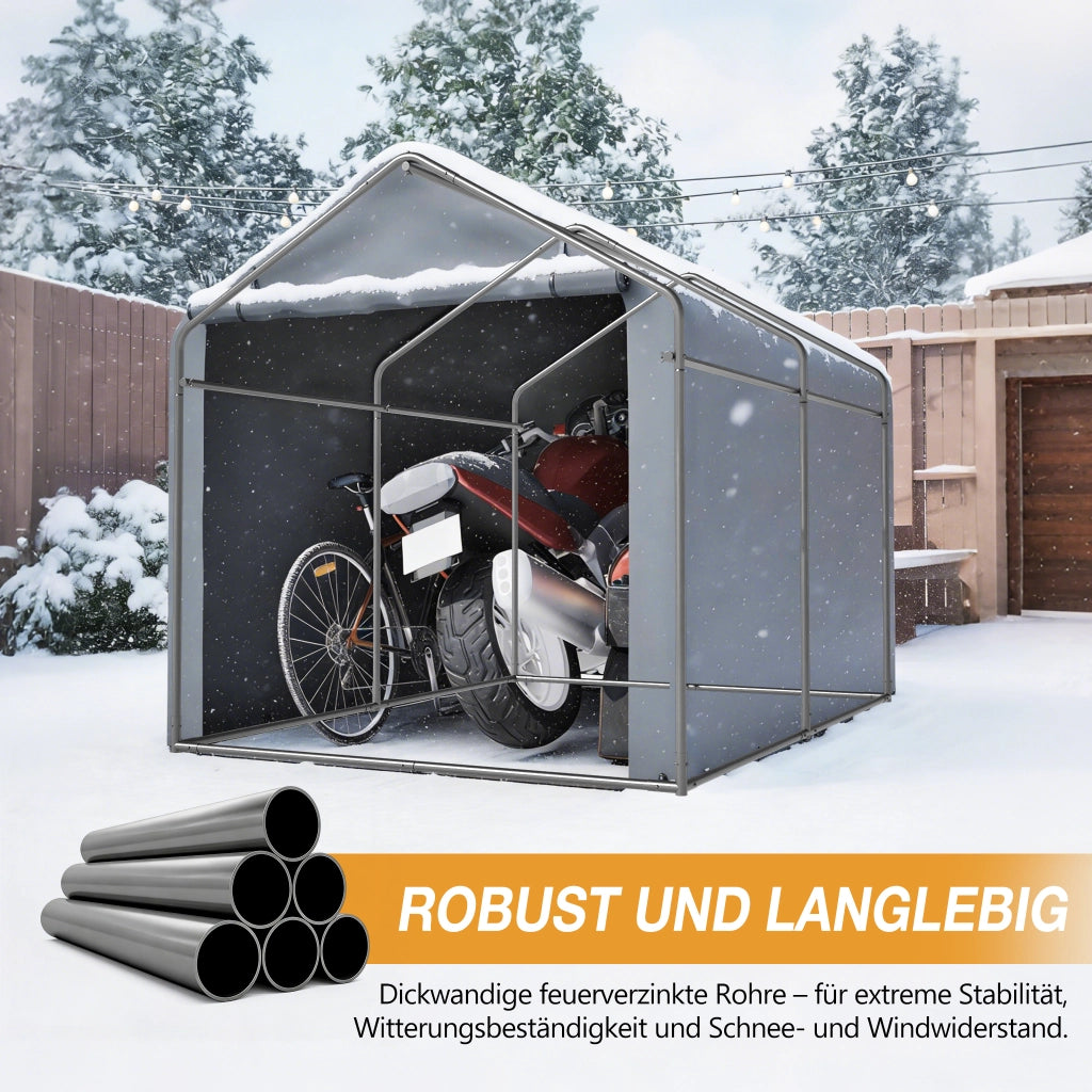 GARAGE PER BICICLETTE 187x100x160 cm Grigio Scuro acciaio zincato