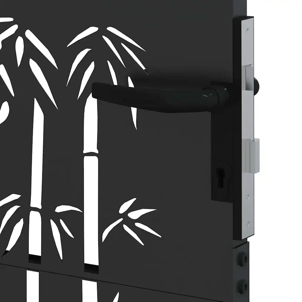 Cancello da giardino con blocco Nero 85 x 125 cm 42015870