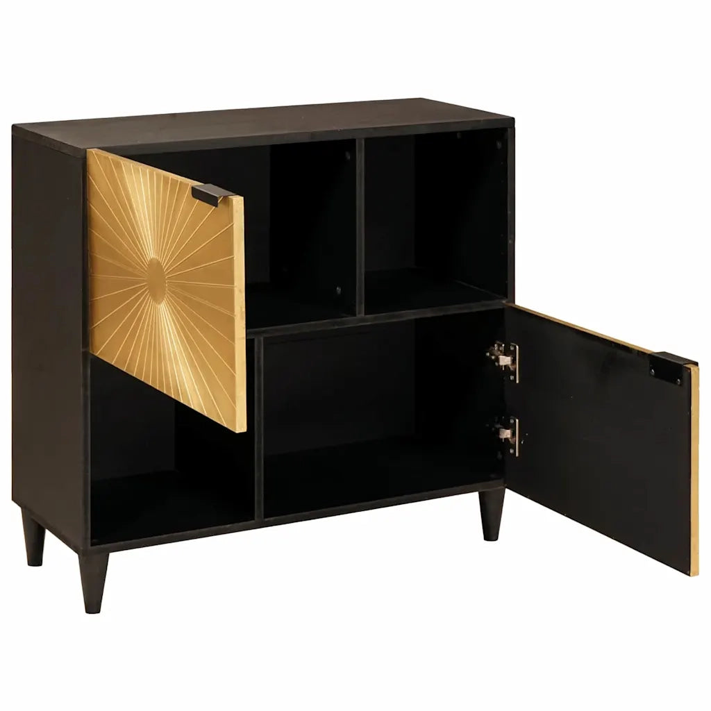 Mobile laterale con lo scaffale Nero e Oro 80 x 33,5 x 75 cm 4017855