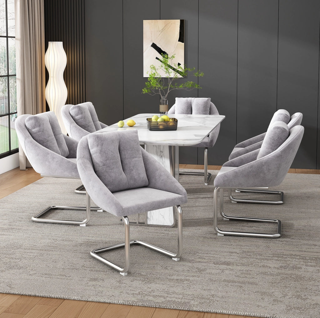 Sedia da pranzo 59x65x82 cm grigia – set da 2 con cuscino