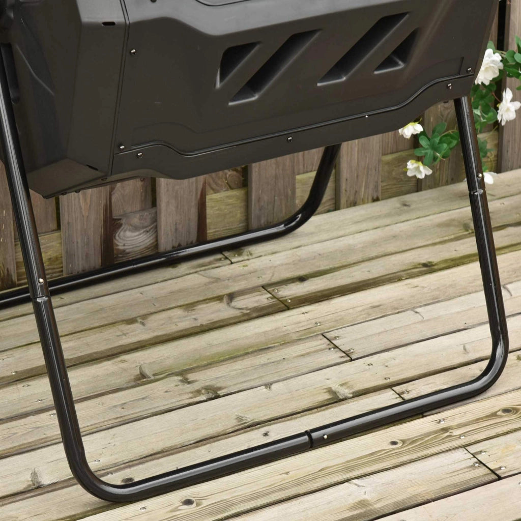 COMPOSTER A 2 CAMERE ROTANTE 160 L NERO