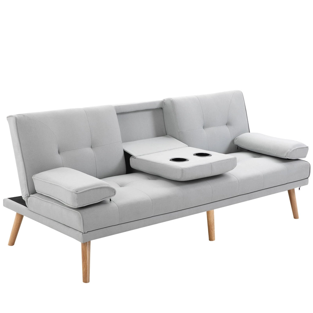 Divano Letto 3 Posti 181x77x72 cm in Tessuto  Grigio
