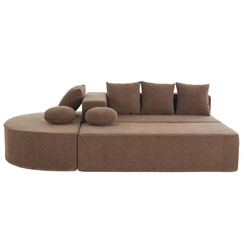 Divano Imbottito Moderne ¨C Minimal ¨C Tessuto Chenille, Senza Montaggio