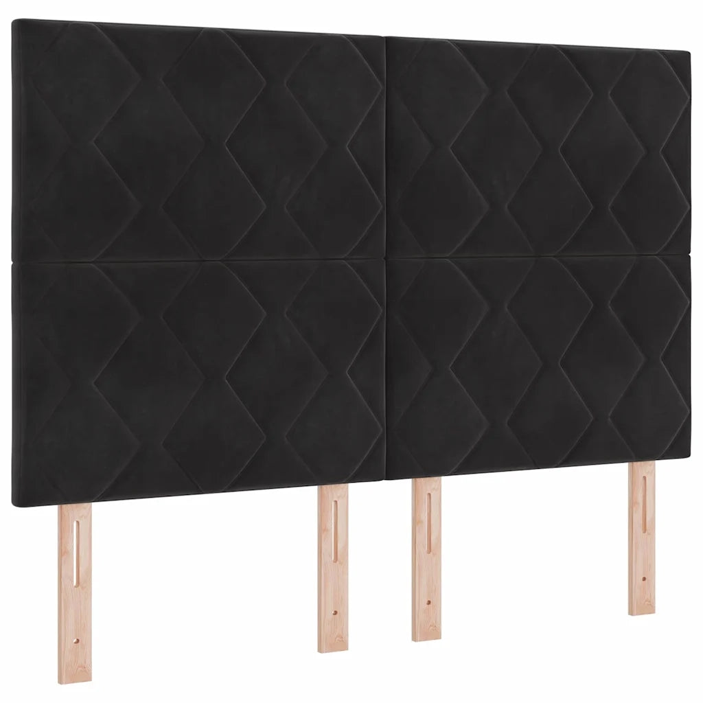 Letto a molle con testiera Nero 140 x 190 cm Velluto 3345007