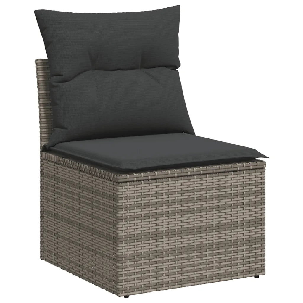 Set Divano da Giardino 5 pz con Cuscini Grigio in Polyrattan 3327147