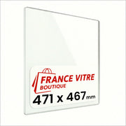 471 x 467 x 4 mm - Vetro per stufa a legna - vetro camino di ricambio - vetro per caminetto resistente al fuoco - France Vitre
