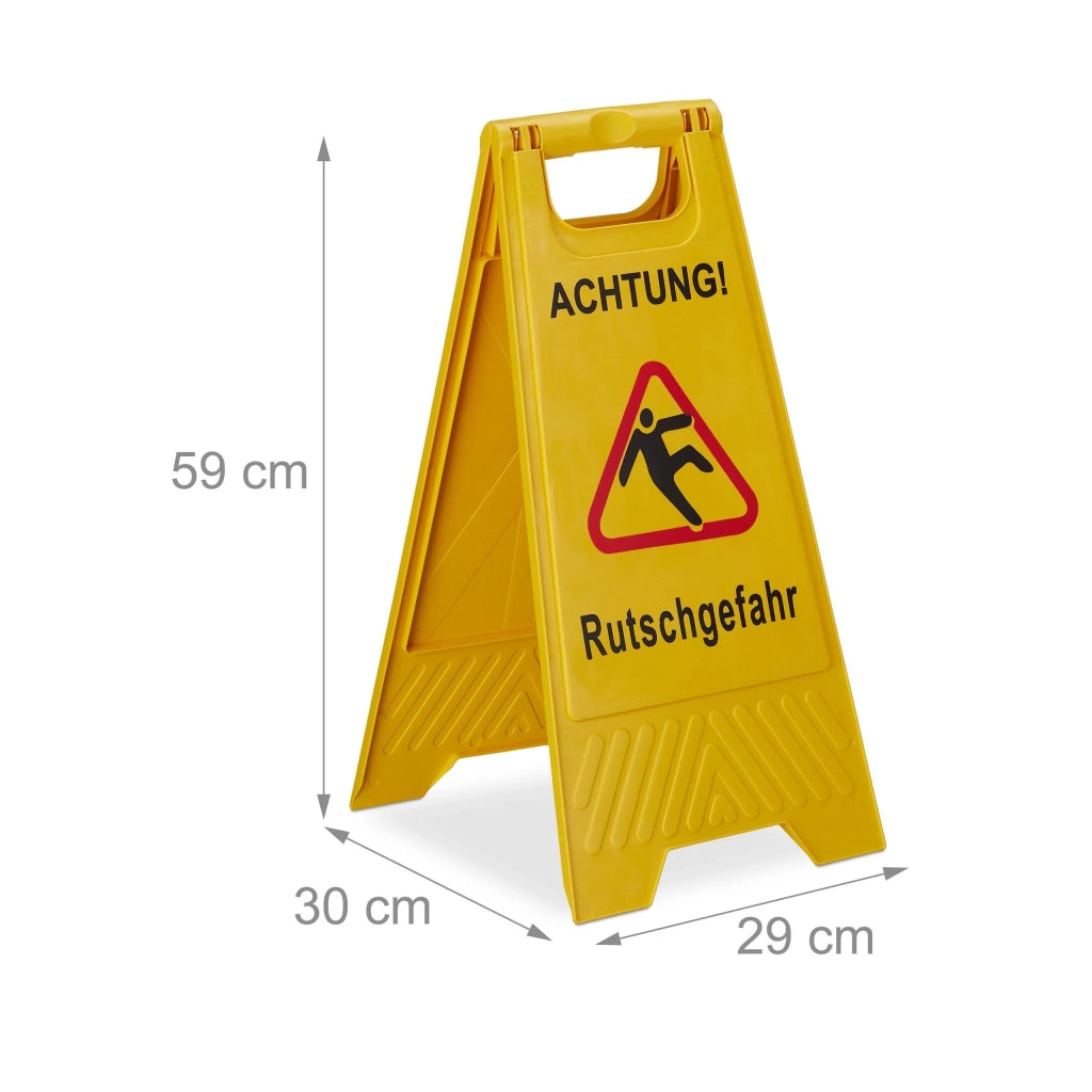 Set di 3 cartelli di segnalazione pieghevoli sicurezza pavimento scivoloso 30 x 40 cm in plastica gialla 13_0014302