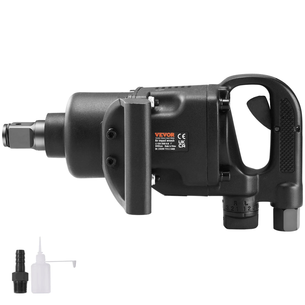Chiave a percussione pneumatica 1" in alluminio con impugnatura a D, per officina e camion, coppia max 2730 ft-lbs