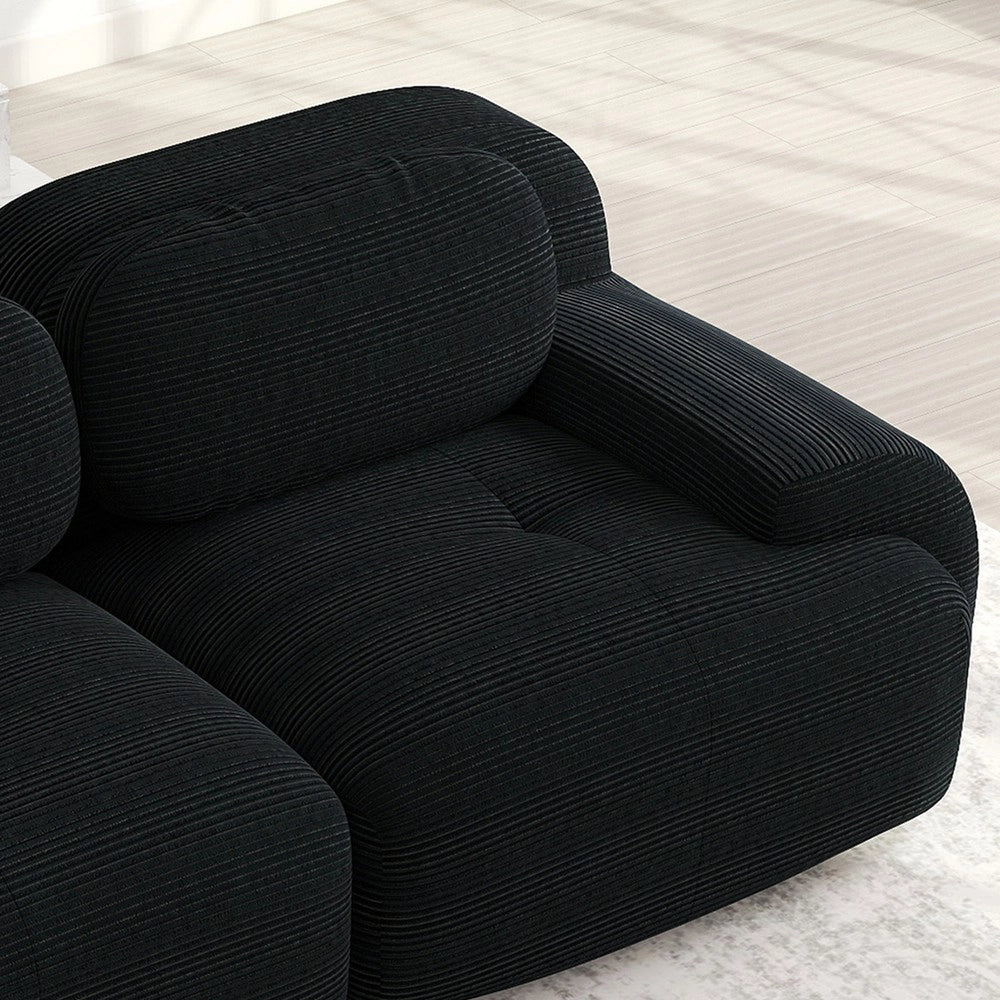 Divano angolare con cuscini ¨C Minimal ¨C velluto nero