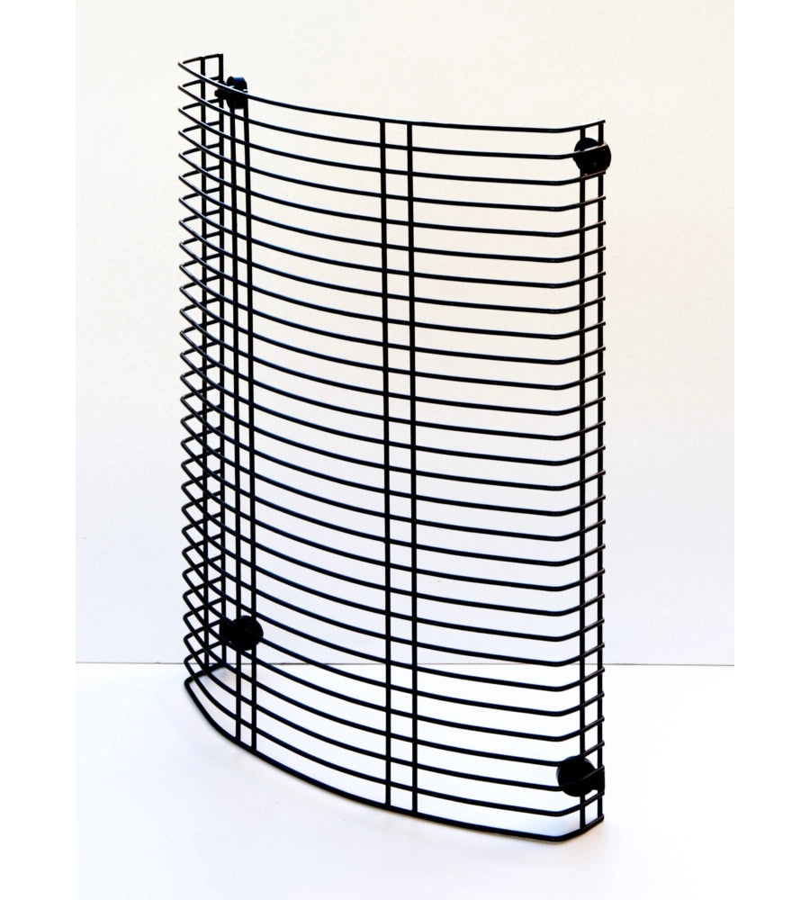 Griglia salvaustioni ovale 29,5x8x42,5 cm con calamite di fissaggio per stufe a pellet e legna