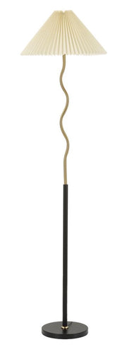 Lampada da Terra Closy Ø46x172 cm in Ferro e Plastica Nero e Oro