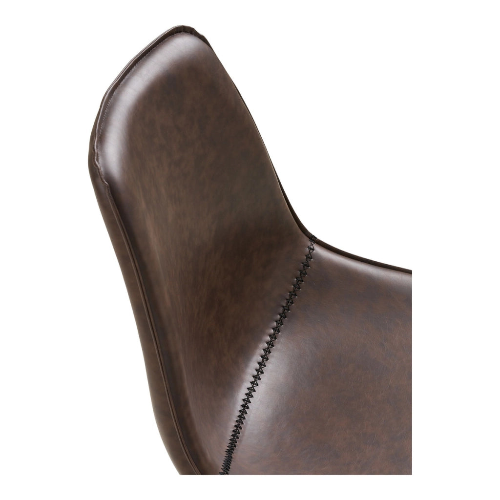 Sedia da Ufficio Monaco, Marrone, Similpelle, 48x56x83 cm