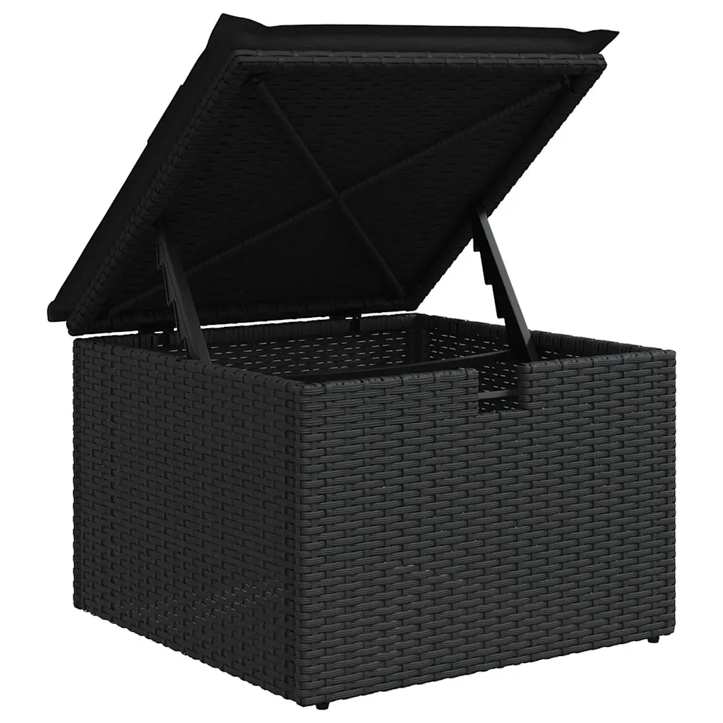 Set di divani con cuscino 6 pcs Nero polyrattan 3359072