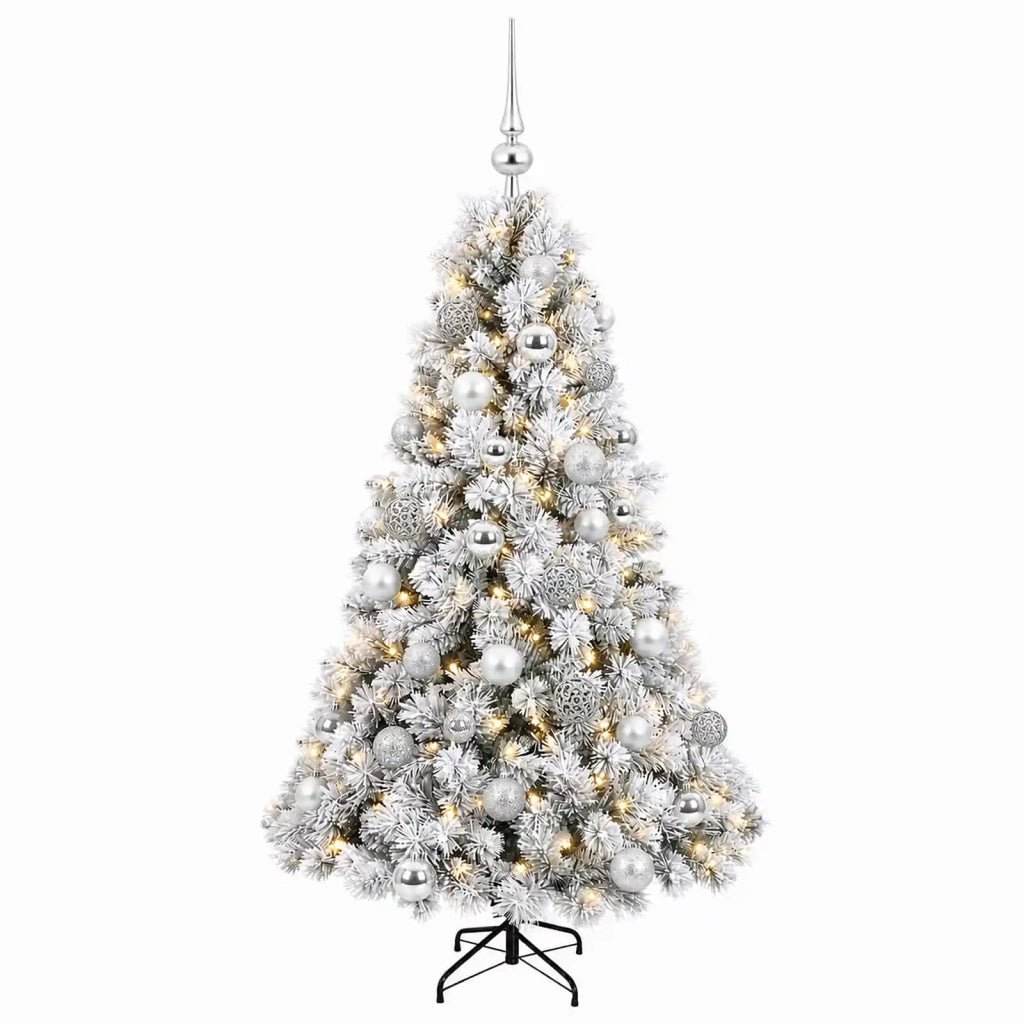 Albero di Natale artificiale con palline 120 cm 150 LED 3465953