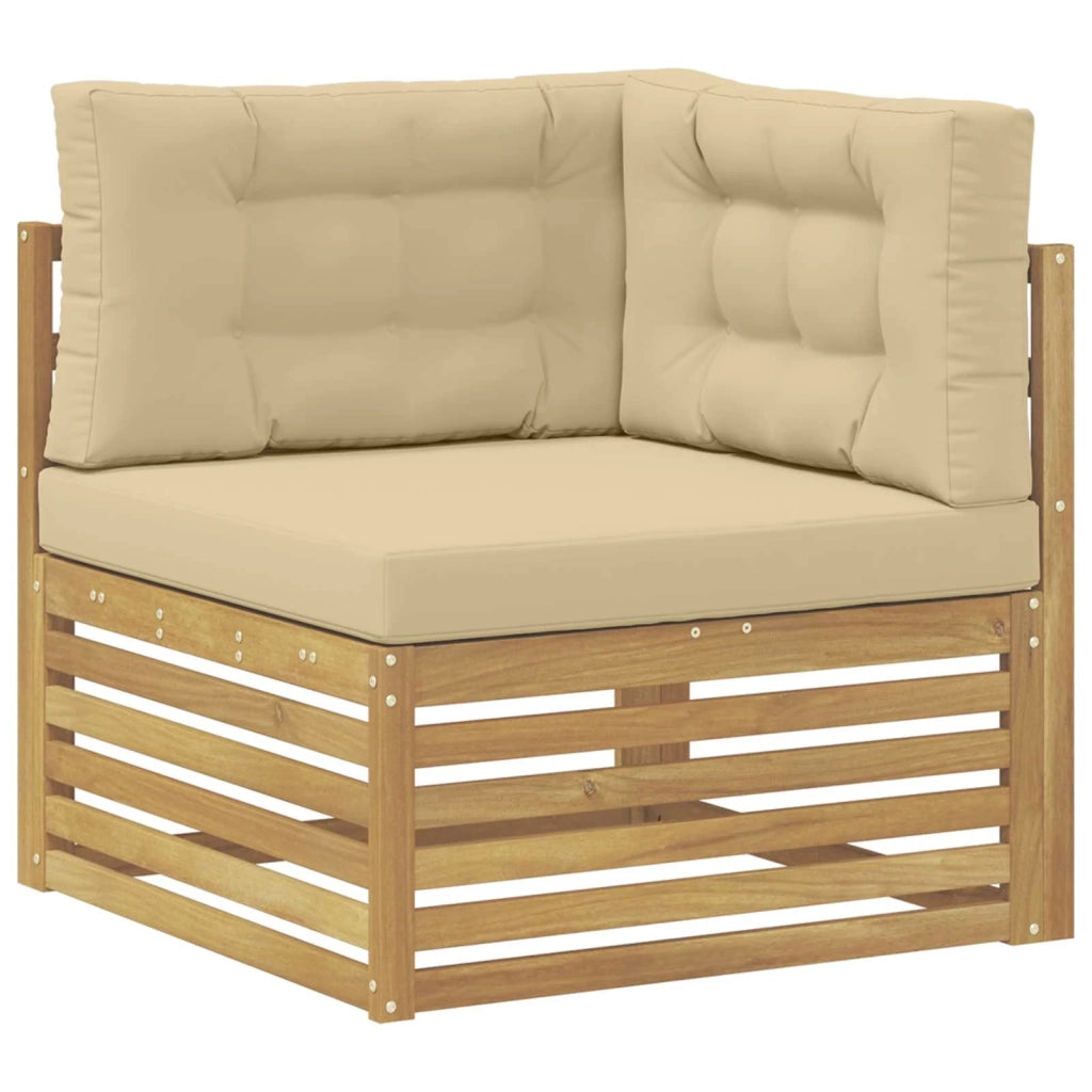 Set di divani da esterno 9 pz Bianco e Beige 3390743