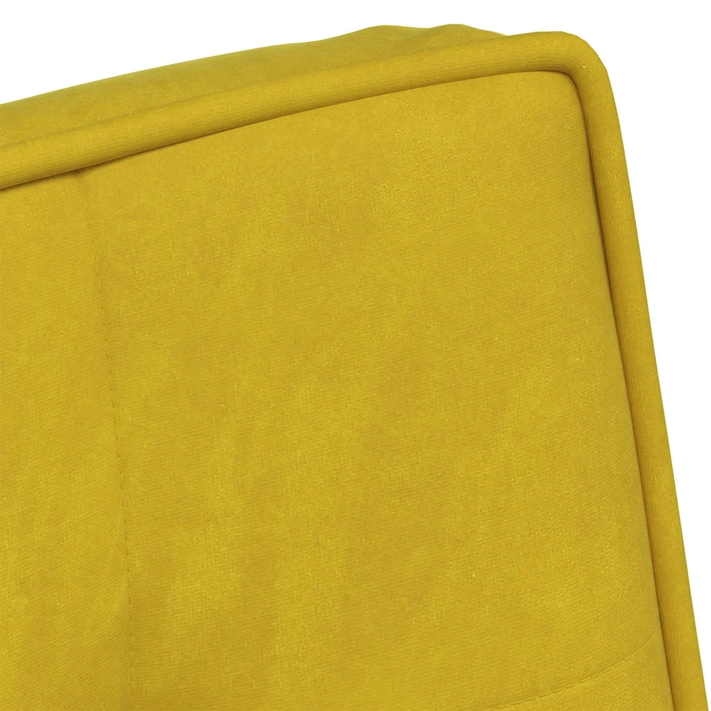 Divano Sedia-Poltrona Relax con Poggiapiedi Giallo in Velluto 225356