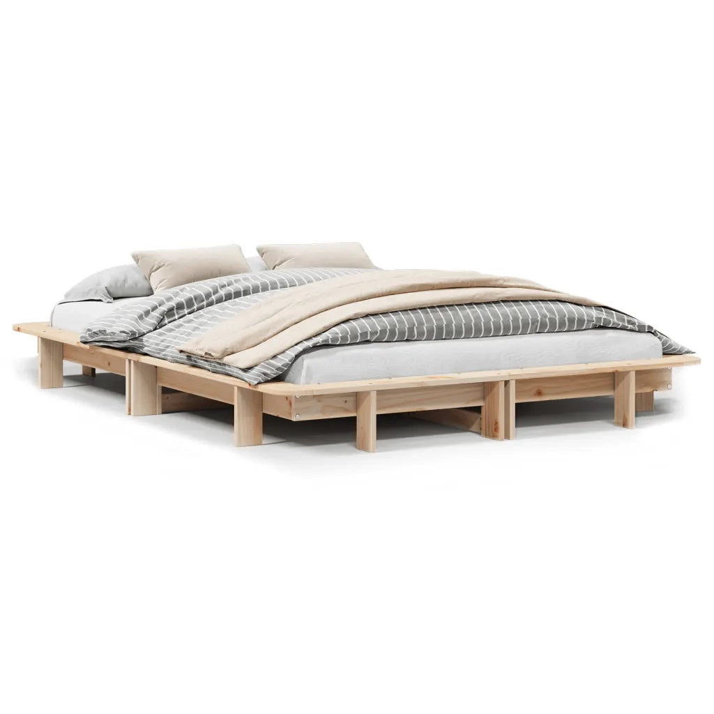 Letto senza Materasso-Struttura Letto 120x200 cm in Legno Massello di Pino 236476