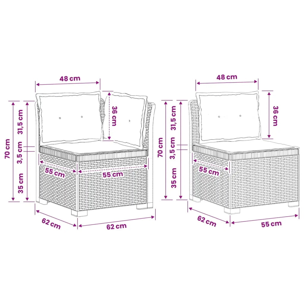 Divano da Giardino 4 Posti con Cuscini Aspetto Rattan PP 3443992