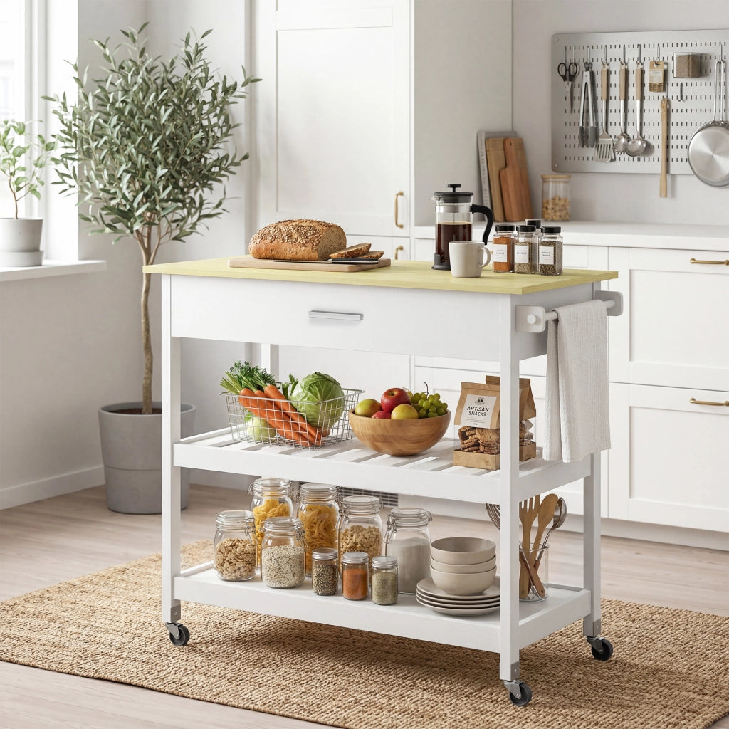 Mobile da cucina con ruote ¨C Minimal ¨C bianco