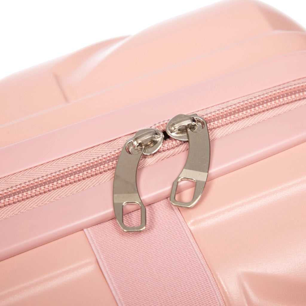 Set valigie ABS 2 pezzi con spinner e combinazione, rosa. Include trolley 14"/19" e beauty case 14