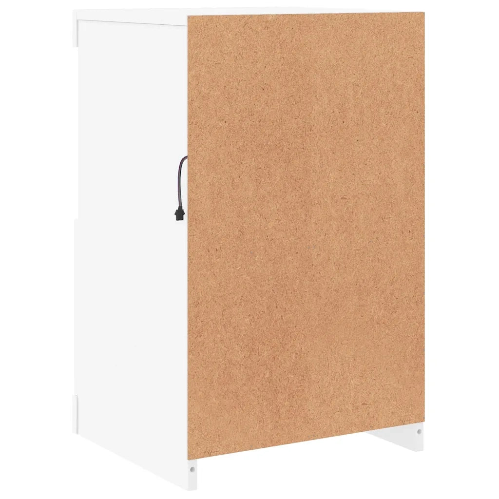 Armoire latérale avec éclairage LED blanc bois d'ingénierie